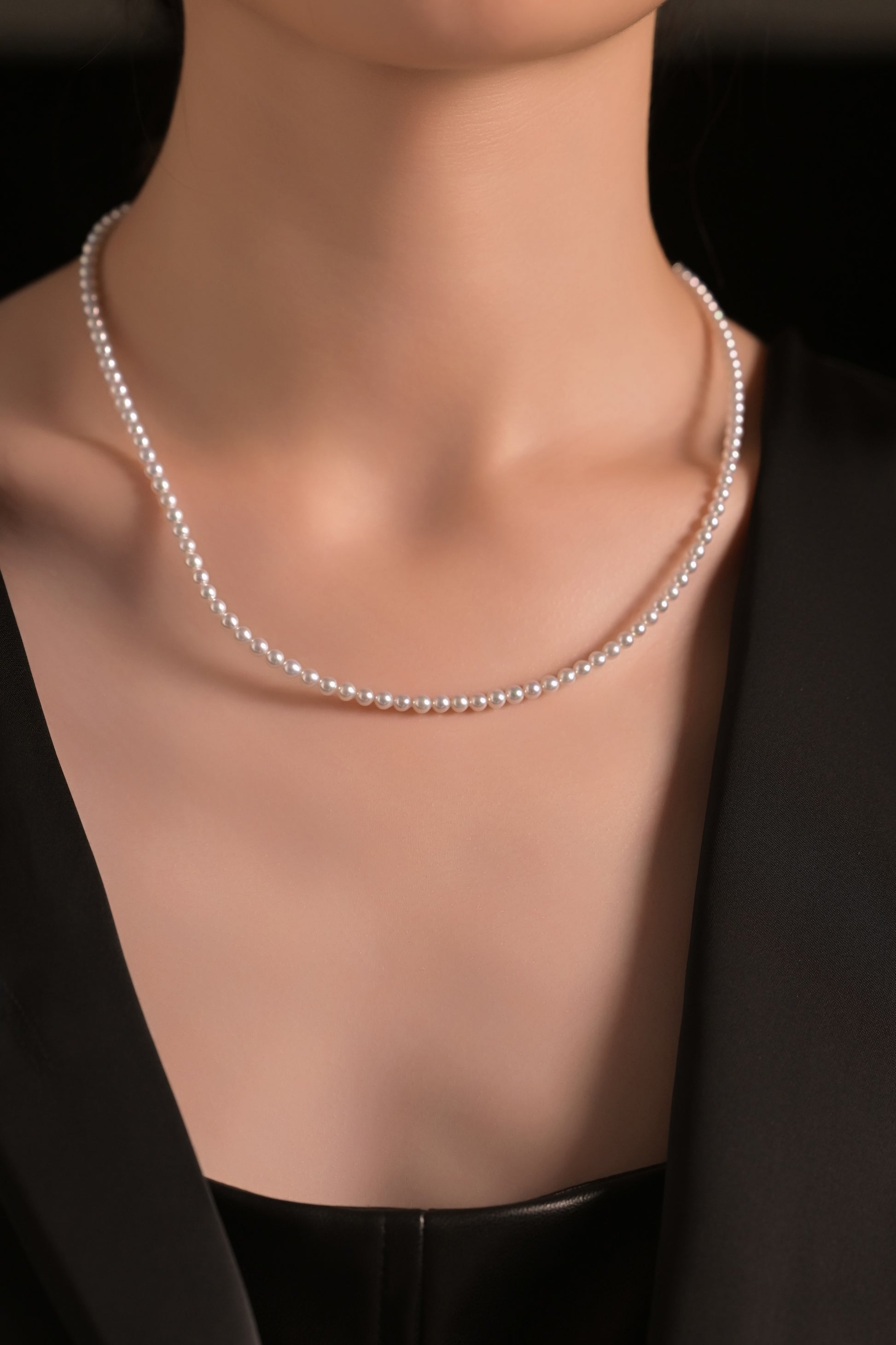 Blue Glow Tiny Pearl Necklace