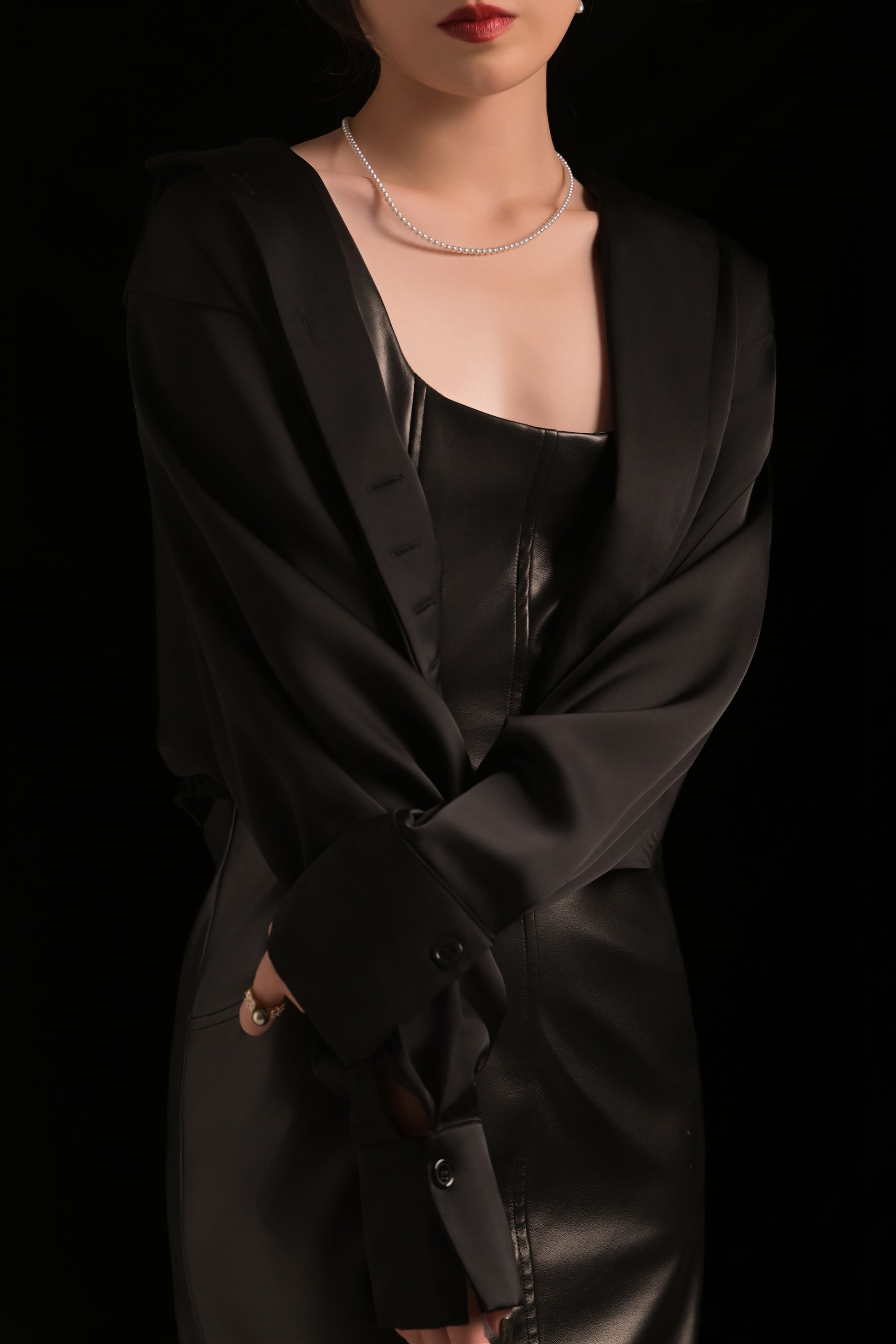 Blue Glow Tiny Pearl Necklace