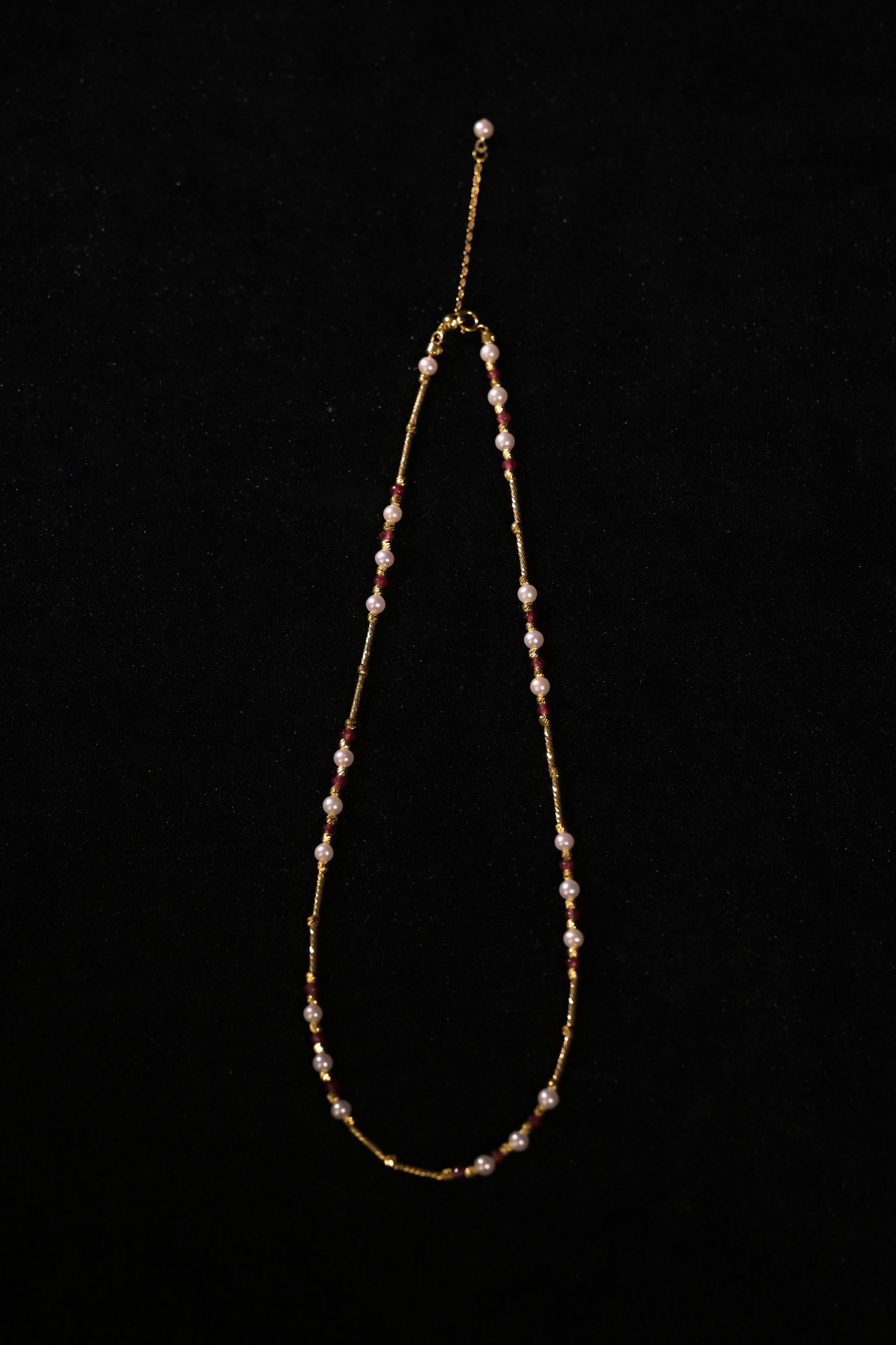 Ruby & Freshwater Pearl Gold Necklace