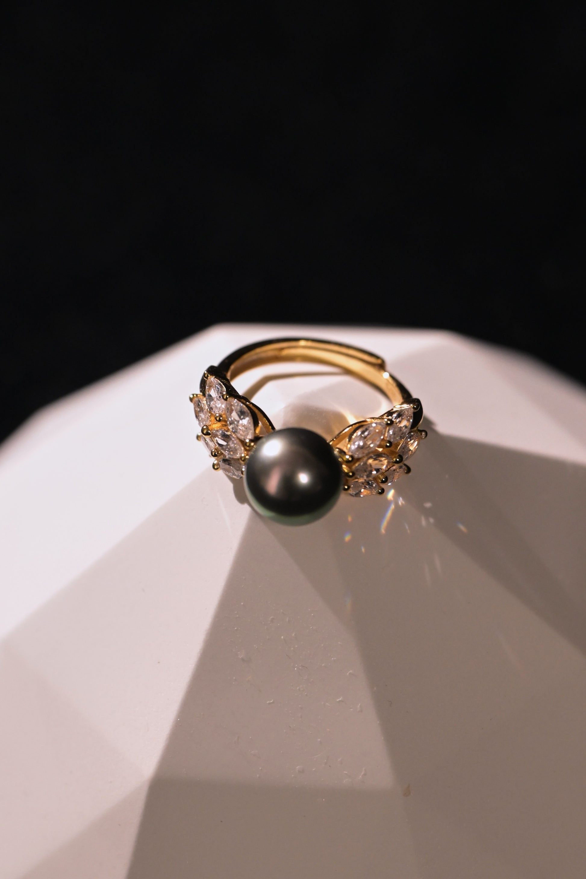 "Black Butterfly" Tahitian Pearl Ring
