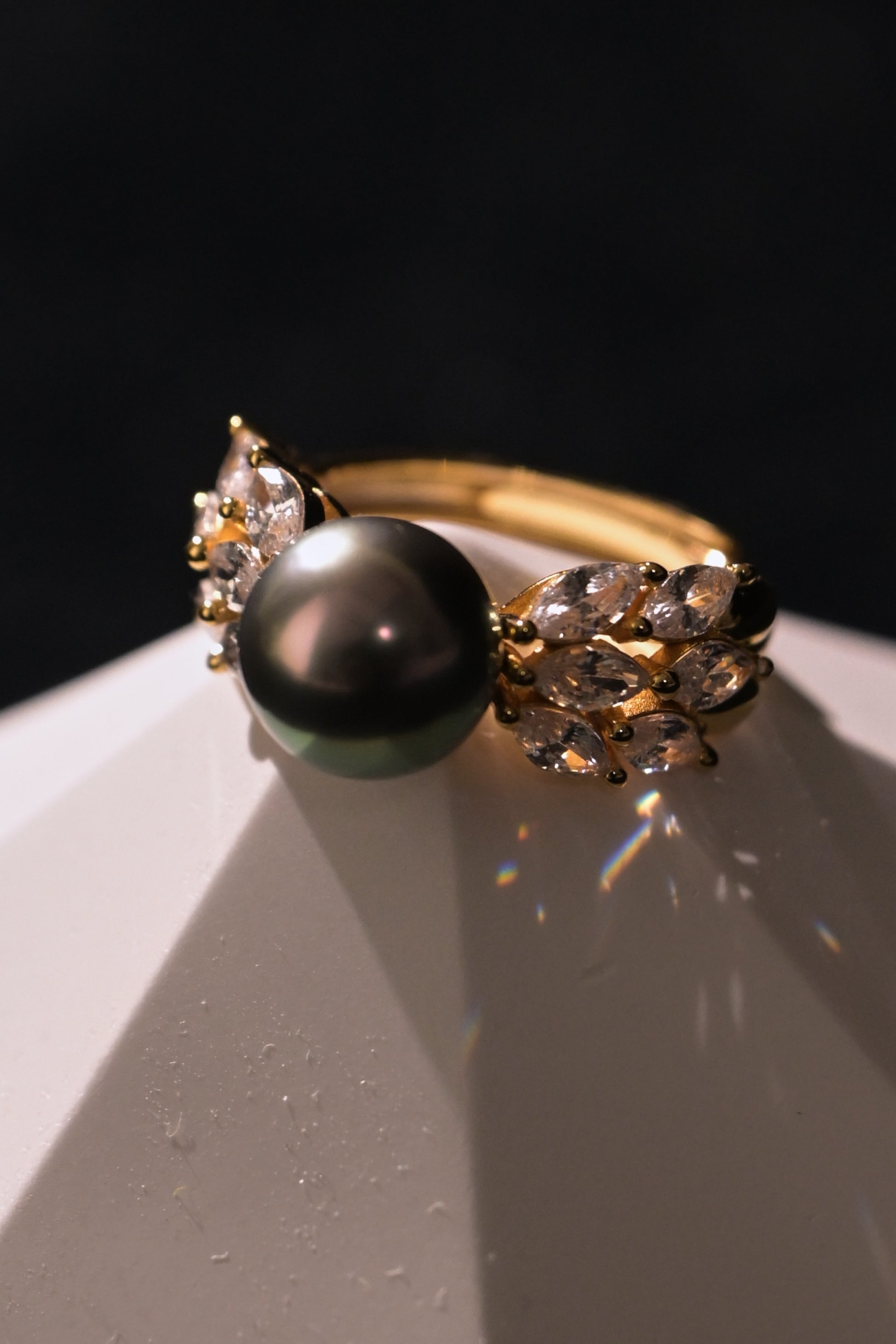 "Black Butterfly" Tahitian Pearl Ring