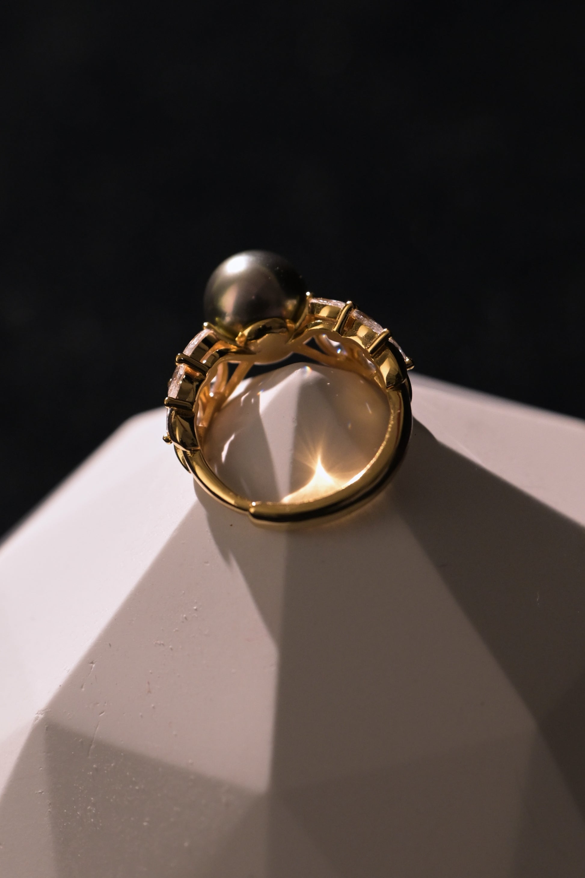 "Black Butterfly" Tahitian Pearl Ring