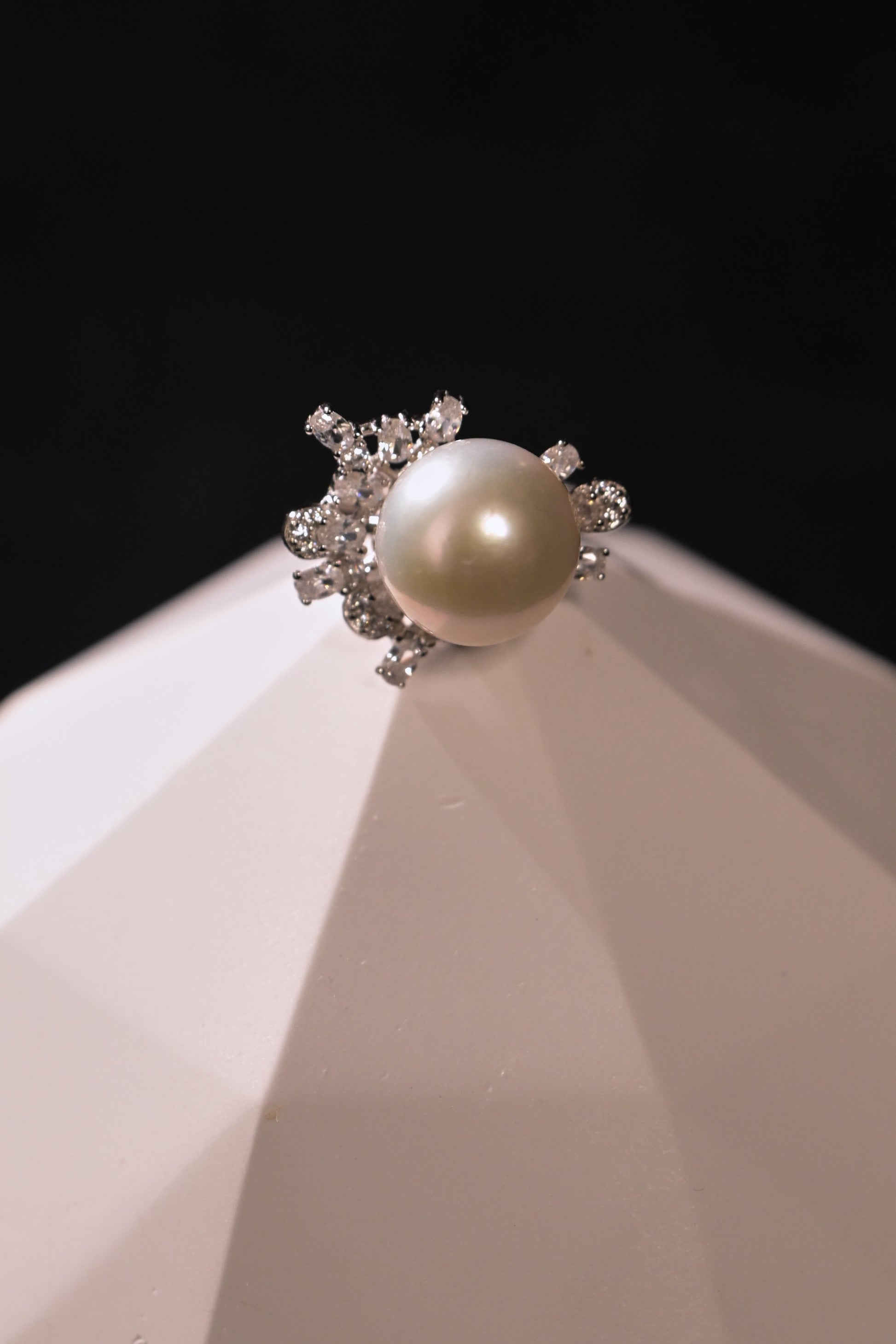 "Fireworks" Crystal Freshwater Pearl Ring