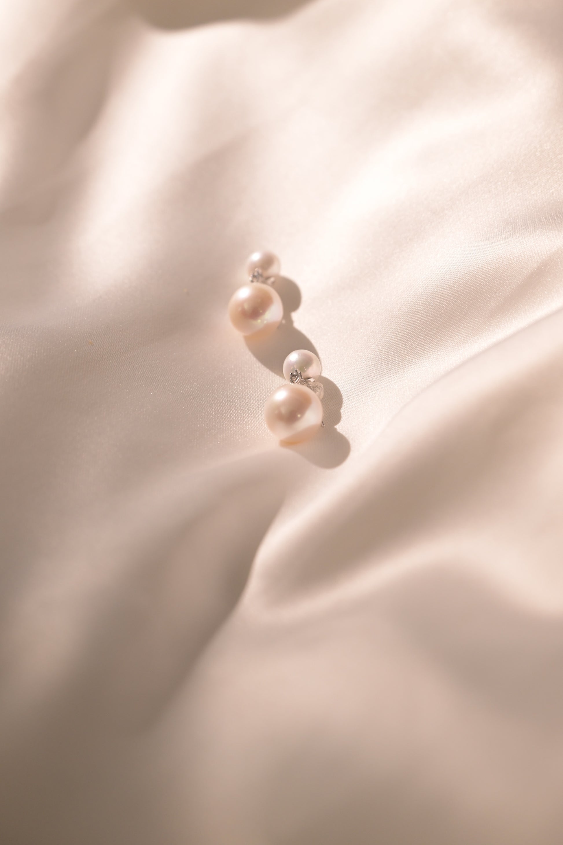 Classic Double Pearl & Diamond Earrings