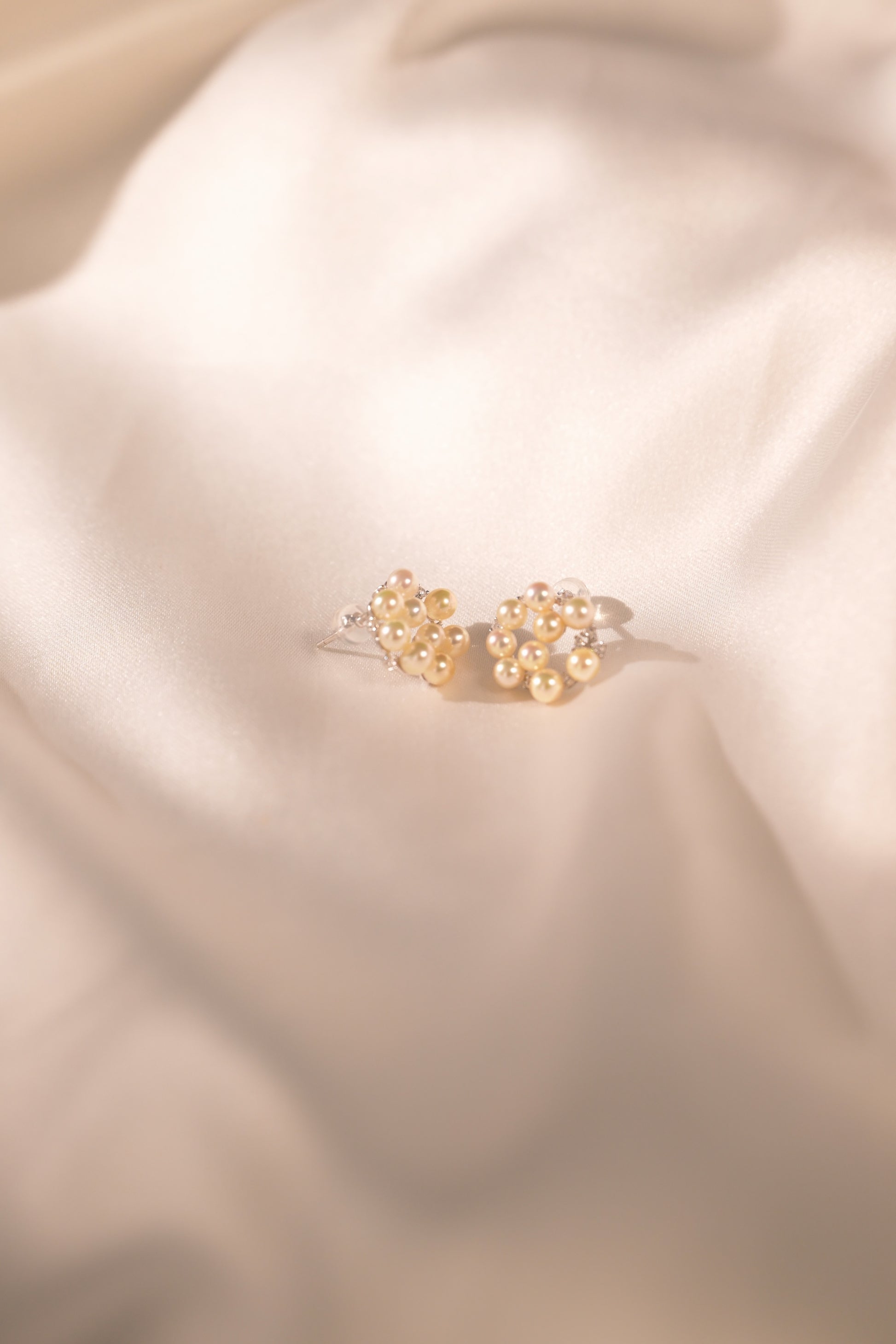 "Feather" Akoya Floral Pearl Stud Earrings