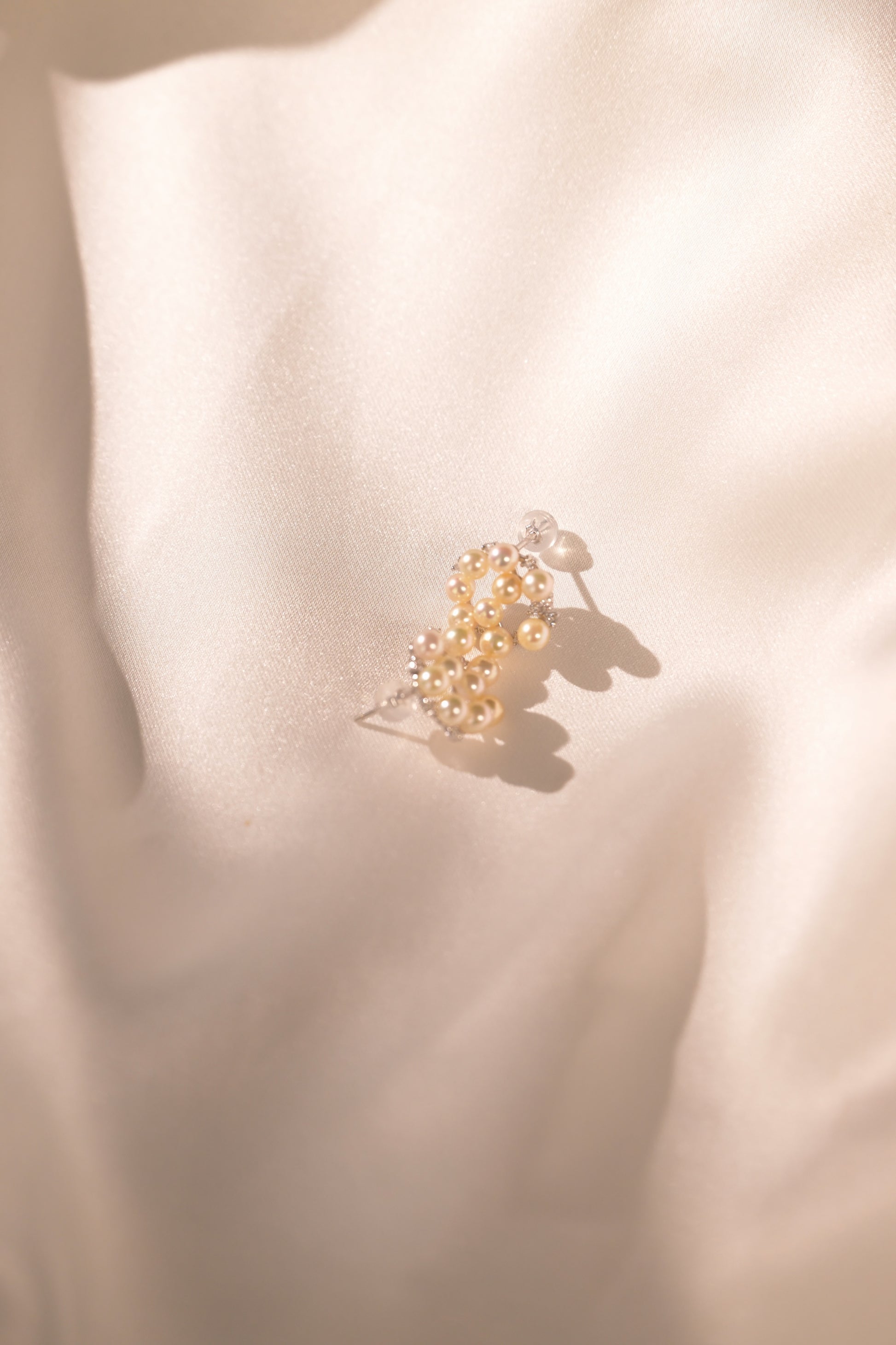 "Feather" Akoya Floral Pearl Stud Earrings