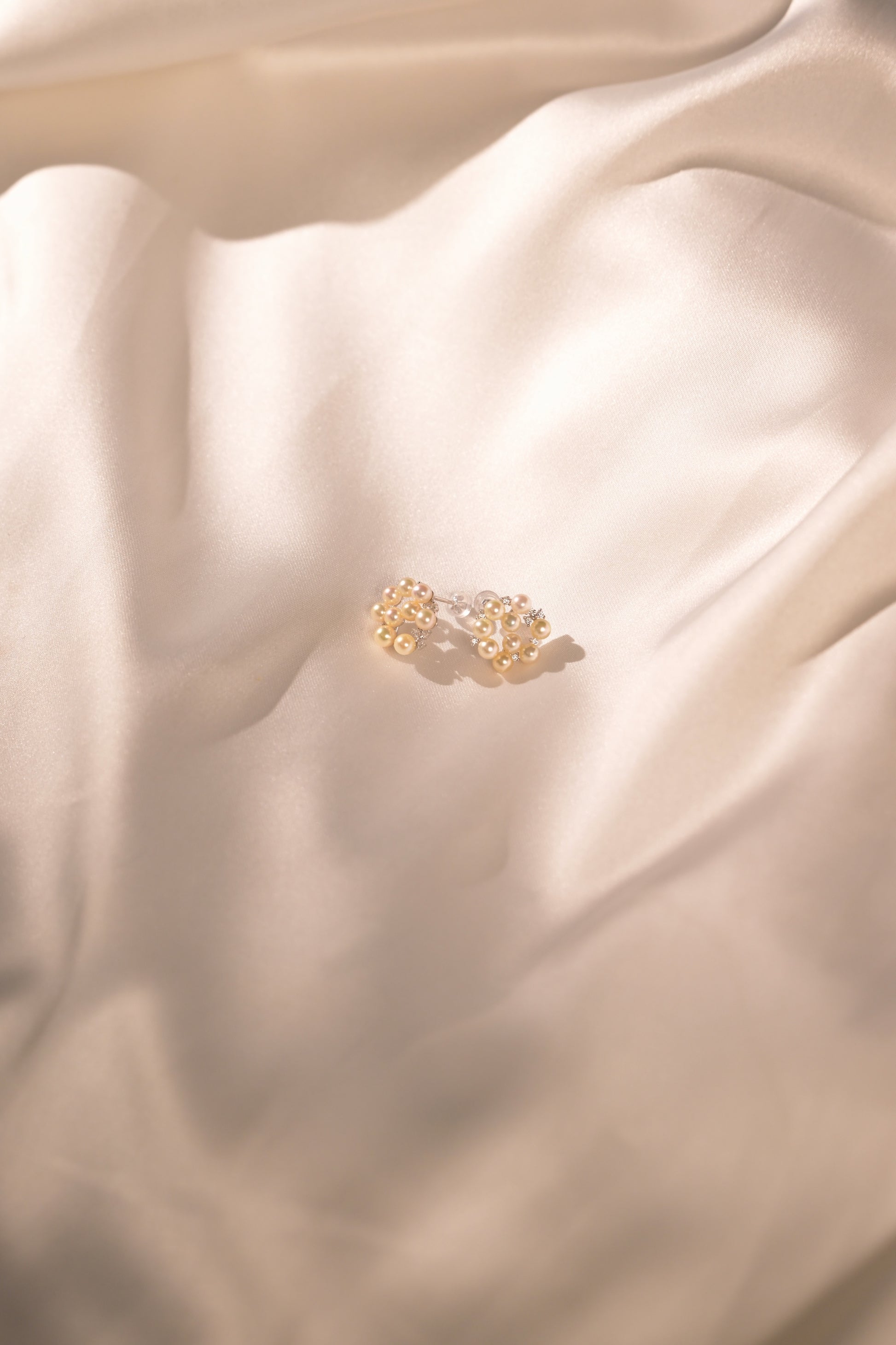 "Feather" Akoya Floral Pearl Stud Earrings