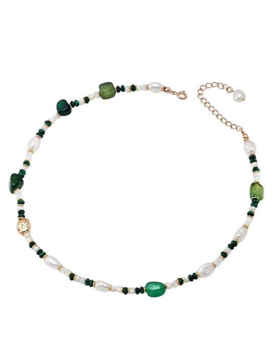 Green Agate&Malachite Necklace Synichoe