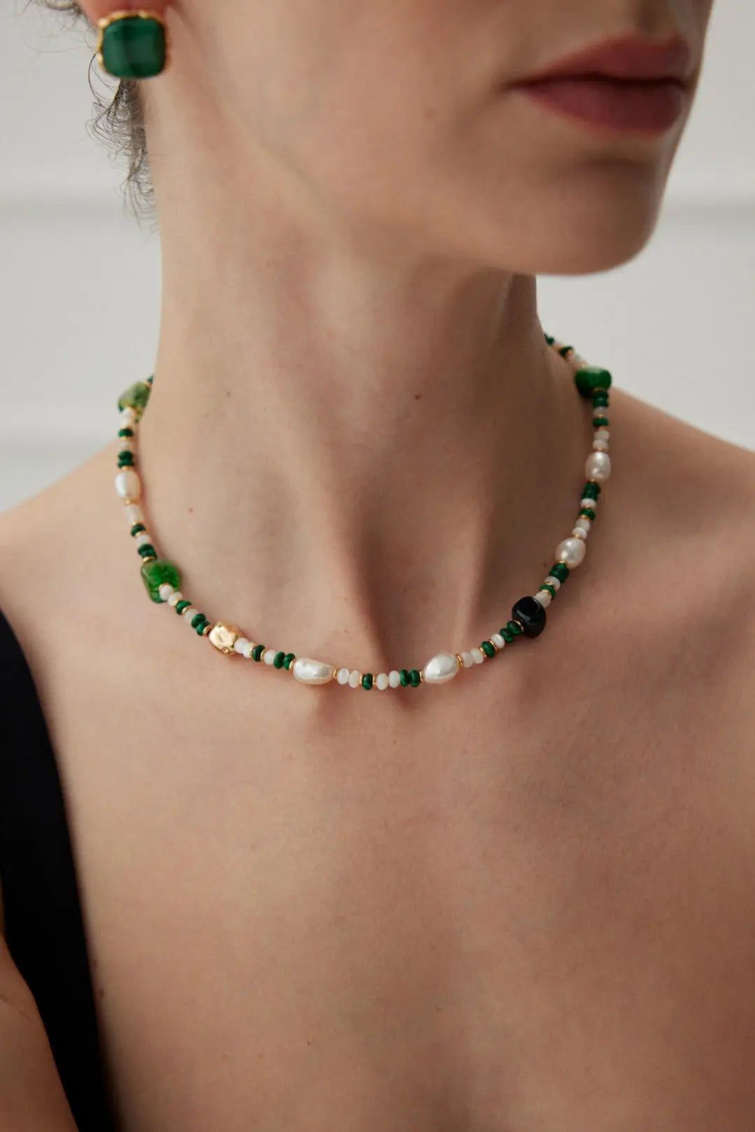 Green Agate&Malachite Necklace Synichoe