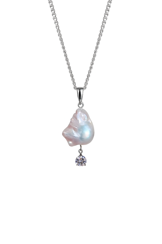‘Party Surprise’ White/Purple Baroque Diamond Pendant