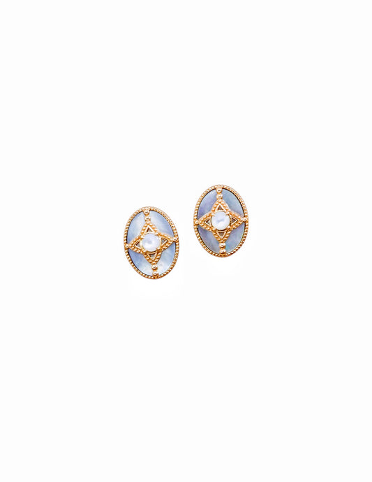 Silver Horseshoe Shell Earrings