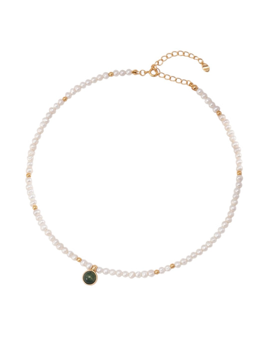 Pearls & Aqua Agate Necklace