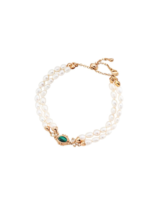 Palace Malachite Pearl Bracelet