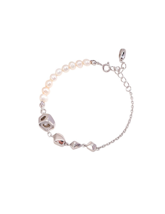 Euclid Cage Pearl Bracelet