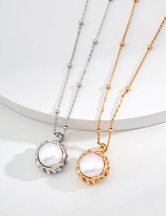 Sun flower Large Natural pearls Necklace