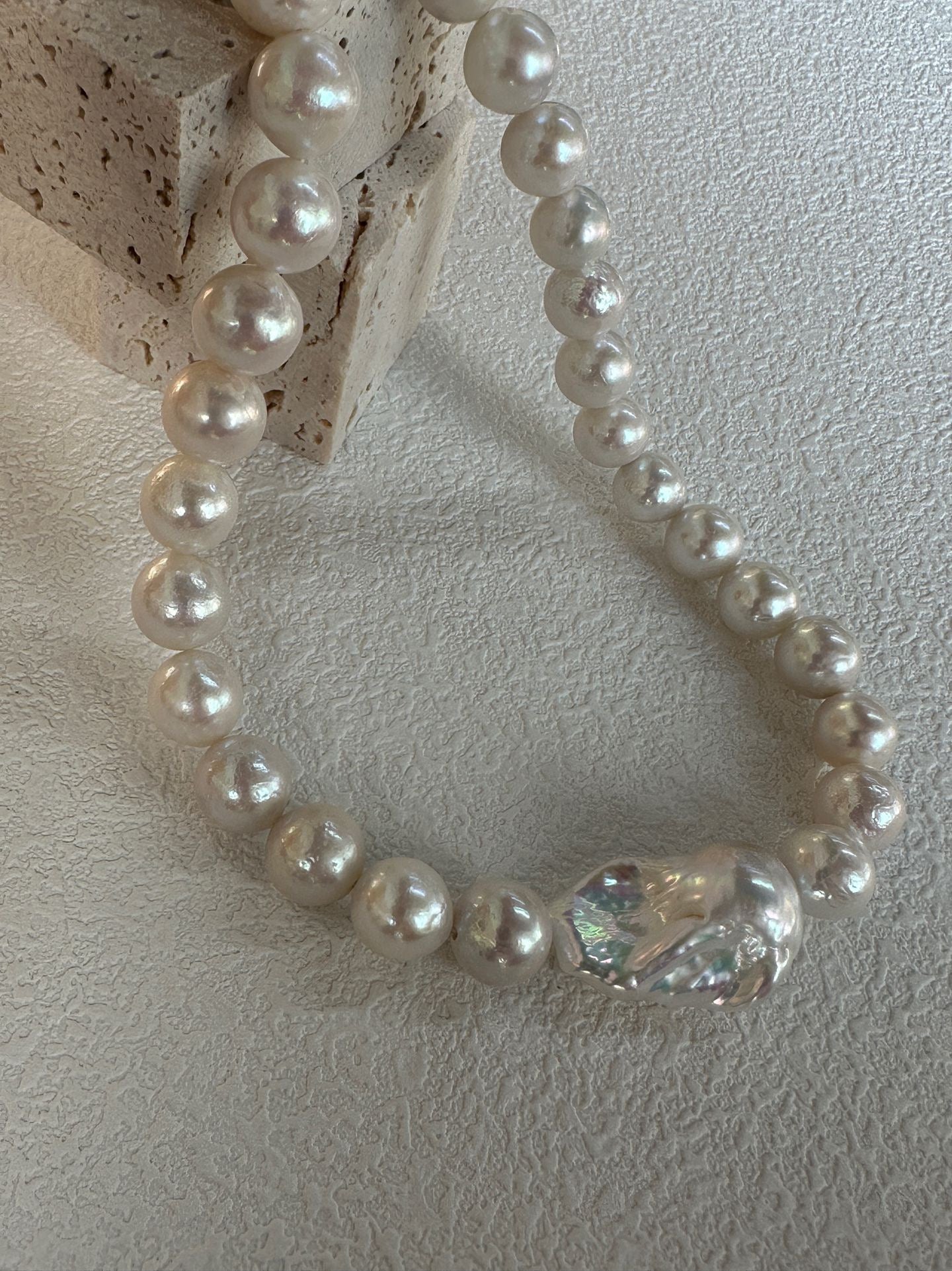 Natural Creamy Angel Pearl Necklace