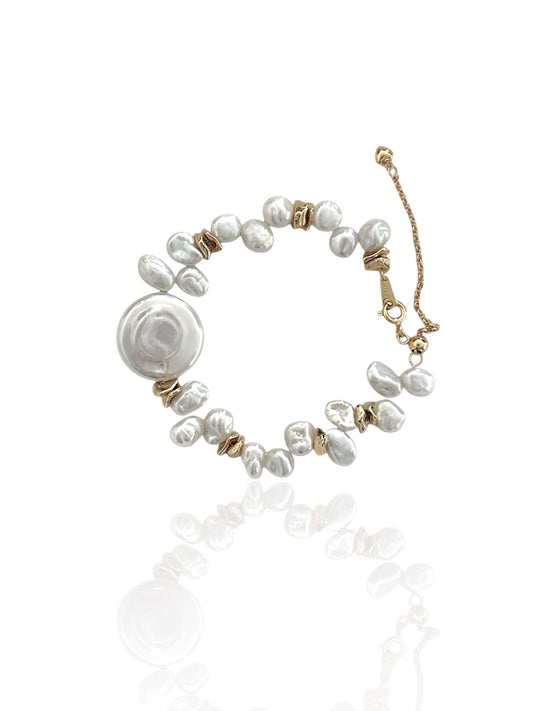 Metal Baroque Petal Bracelet