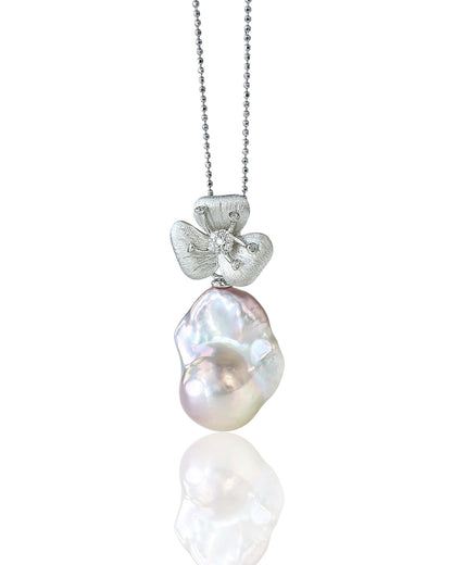 “Floral words” Pink Baroque Necklace