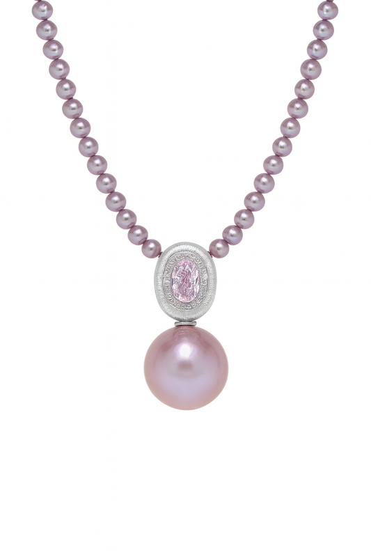 ‘Song of the Sirens’ pink freshwater pearl necklace set
