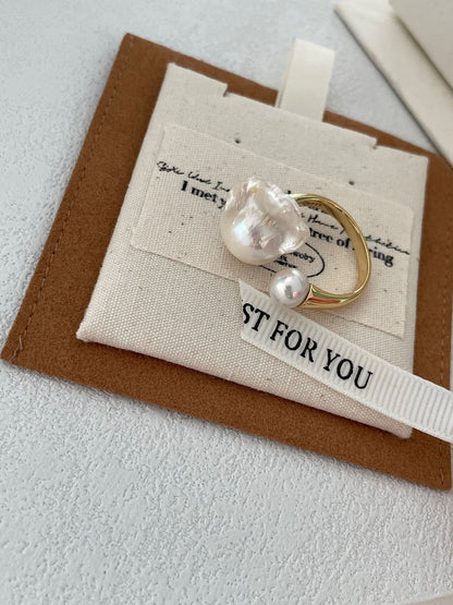 Dumpling Baroque Pearl Ring
