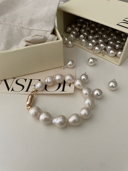 Freshwater Pearl Capsule Buckle Bracelet