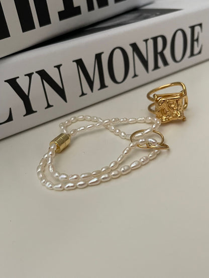 Double-layered Slim Pearl Bracelet