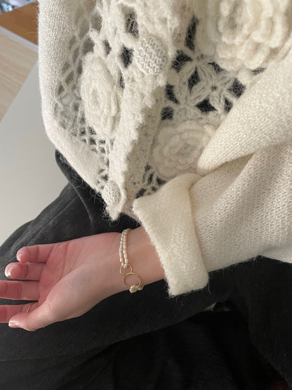 Double-layered Slim Pearl Bracelet