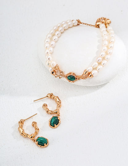 Palace Malachite Pearl Bracelet