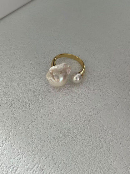 Dumpling Baroque Pearl Ring
