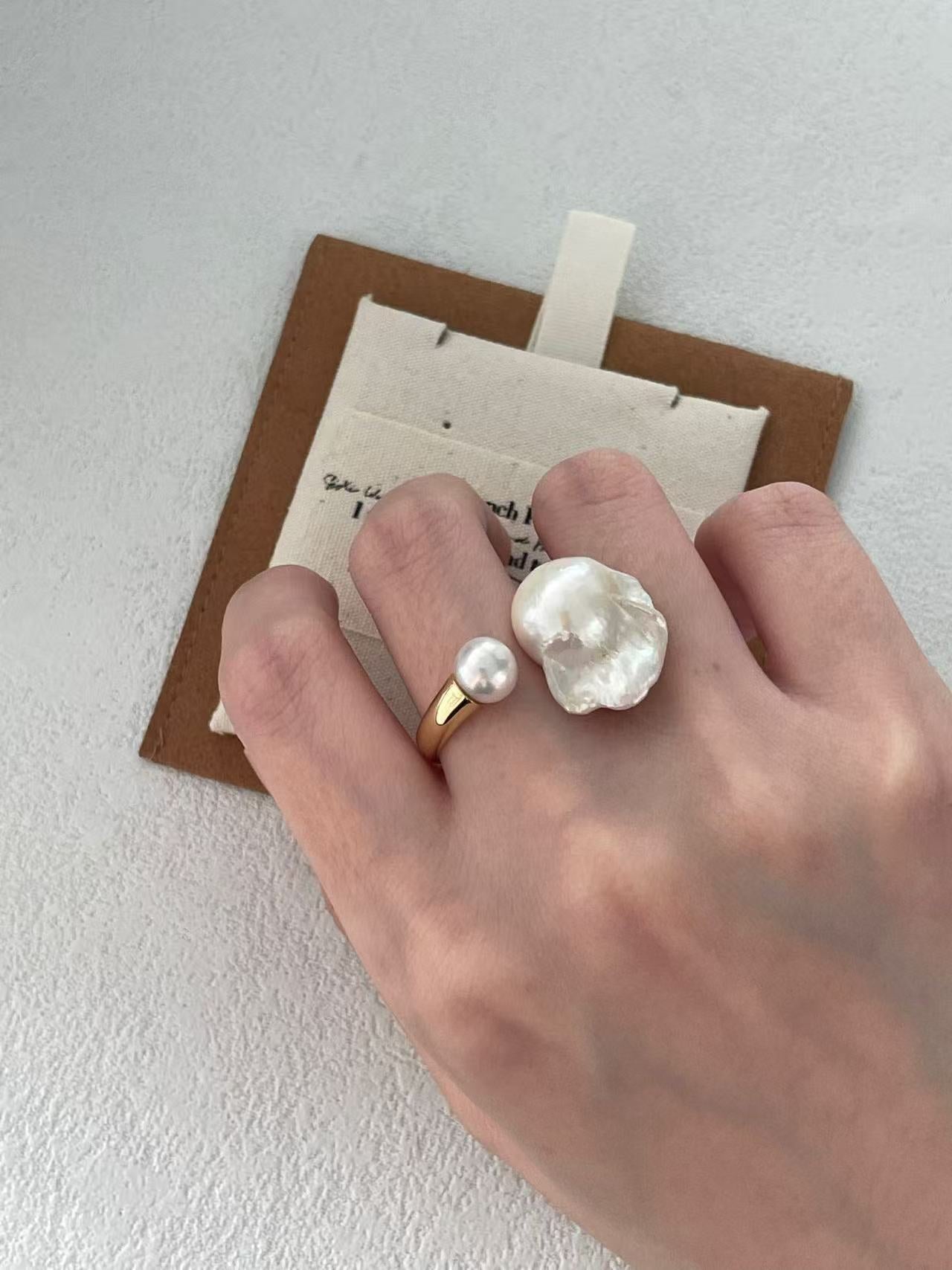 Dumpling Baroque Pearl Ring