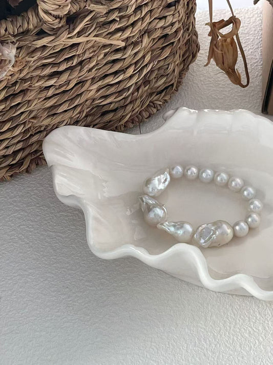 Cream Beads Baroque Pearl Bracelet