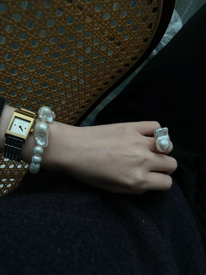 Cream Beads Baroque Pearl Bracelet
