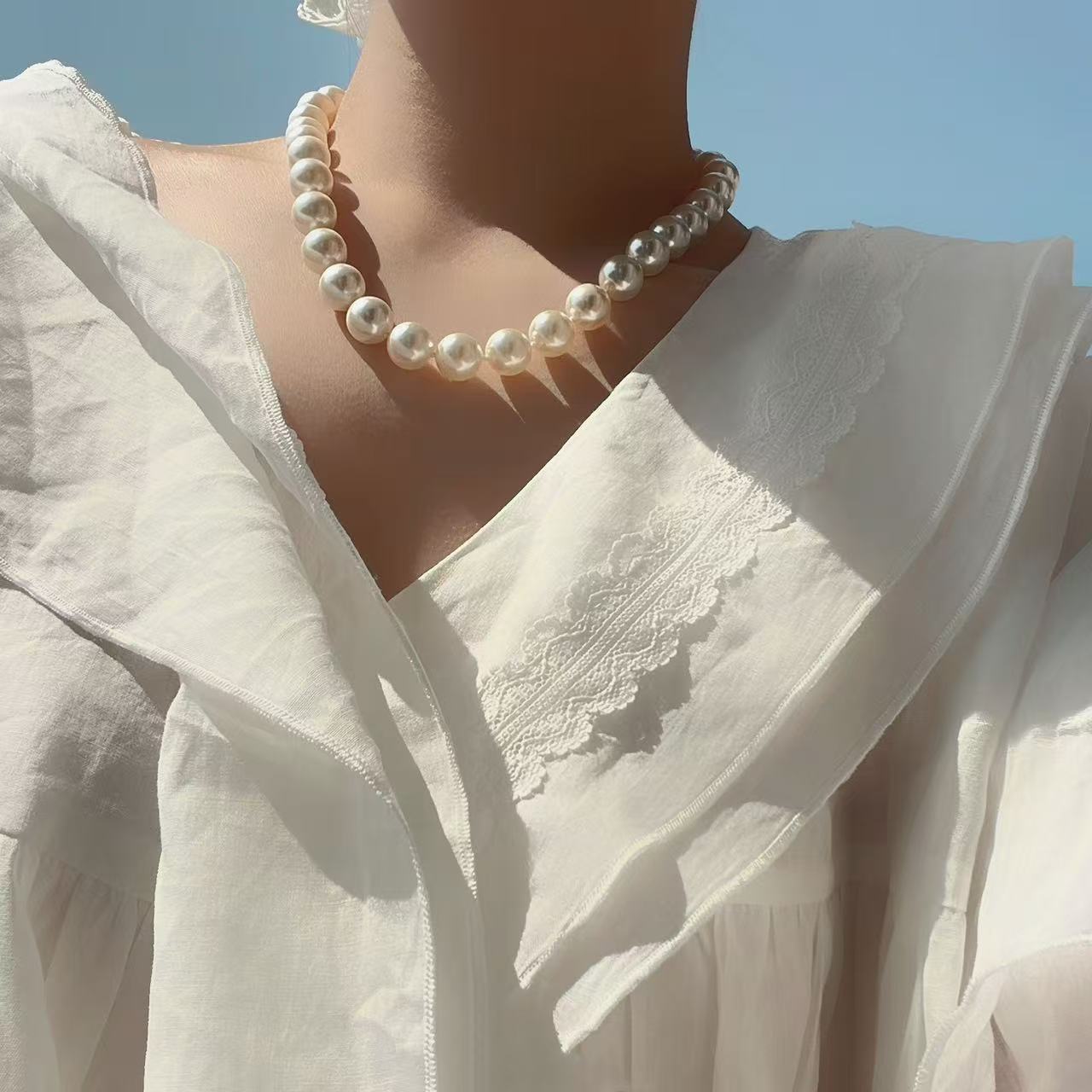 Top Luster Big Core Edison Pearl Necklace