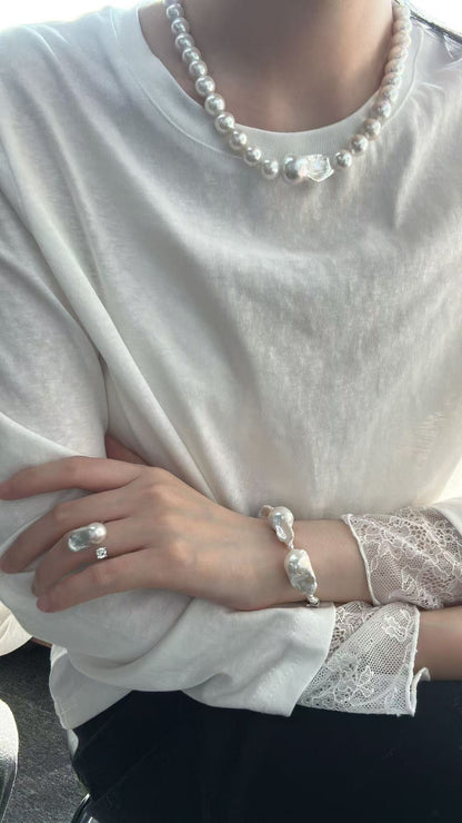 ‘Primal Ocean’ Baroque Pearl Bracelet