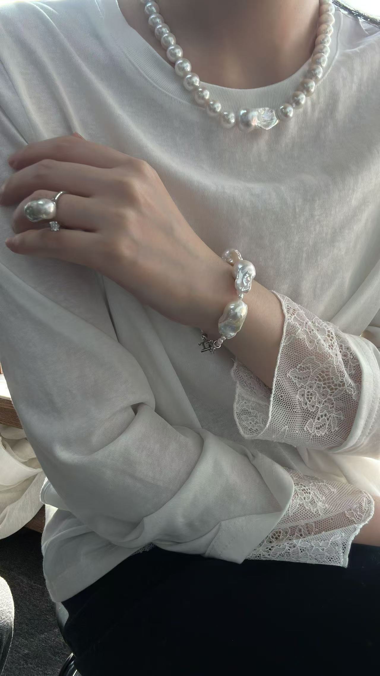 ‘Primal Ocean’ Baroque Pearl Bracelet