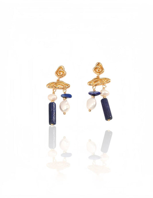 'Rainy and Sunny Days' lapis lazuli Earring