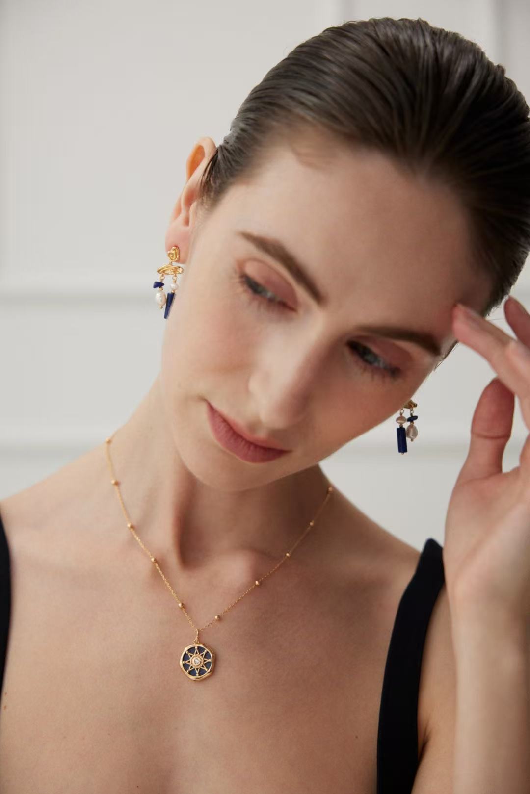 'Rainy and Sunny Days' lapis lazuli Earring