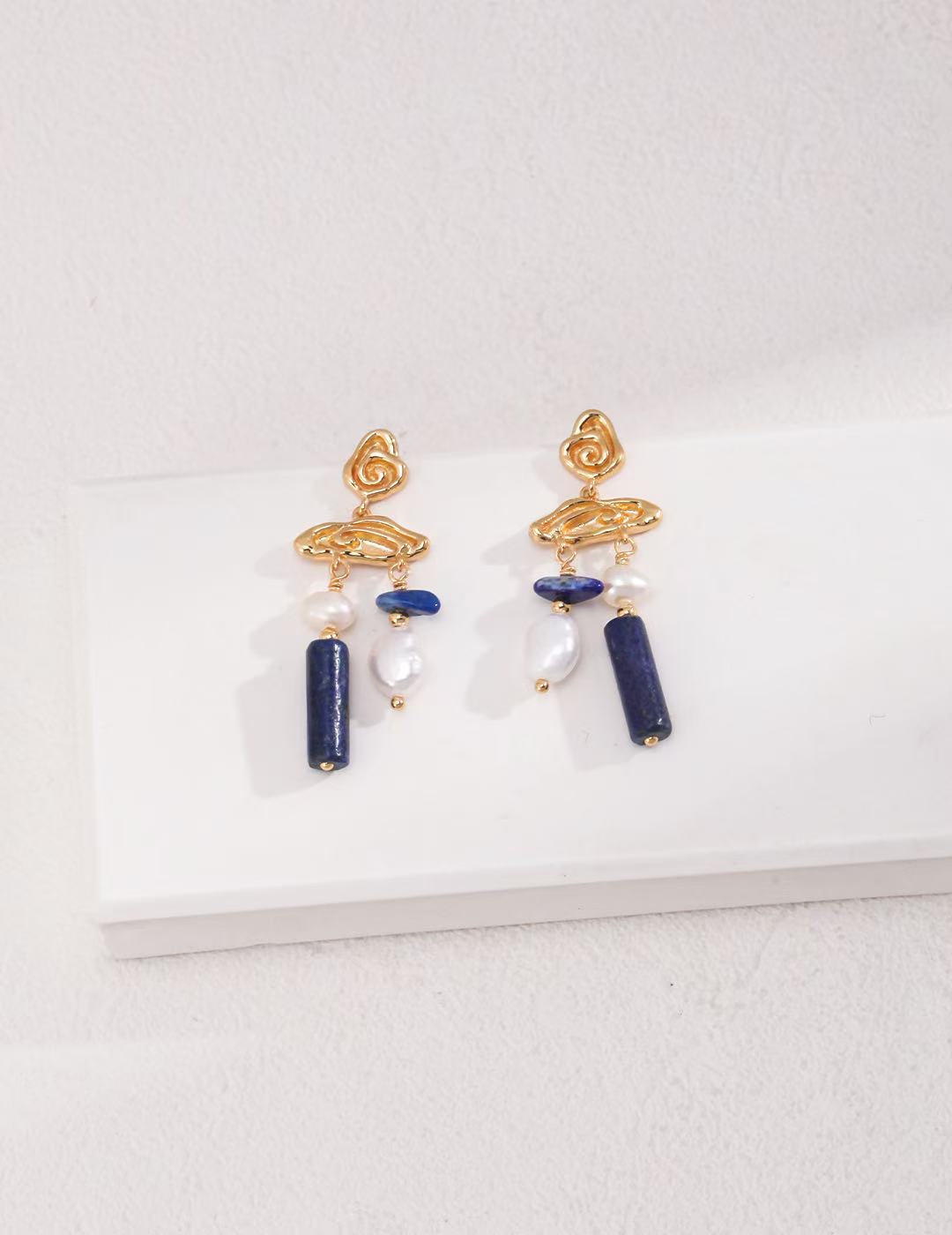'Rainy and Sunny Days' lapis lazuli Earring