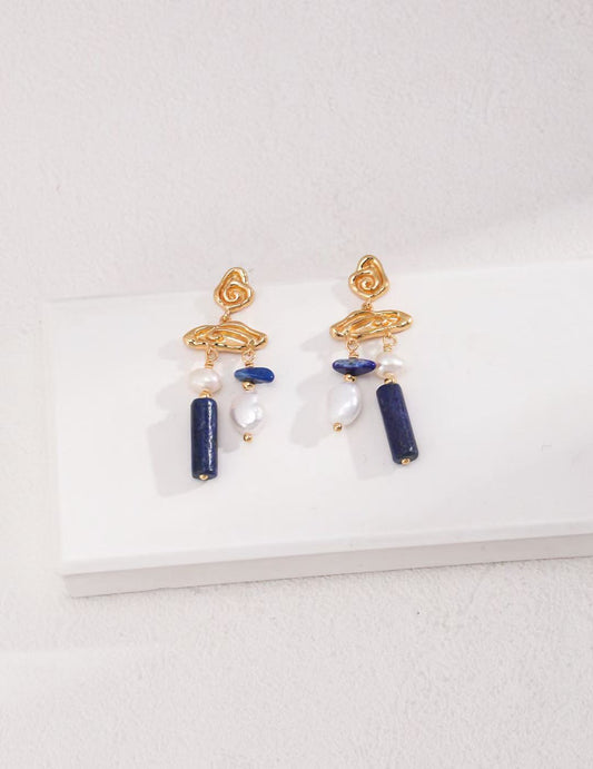 'Rainy and Sunny Days' lapis lazuli Earring