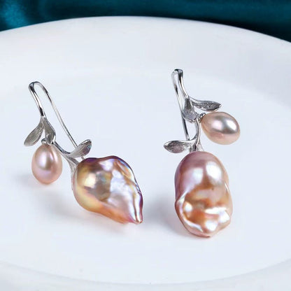 ‘Roses and Sunsets’ Design Large Nucleus Baroque Art Earrings