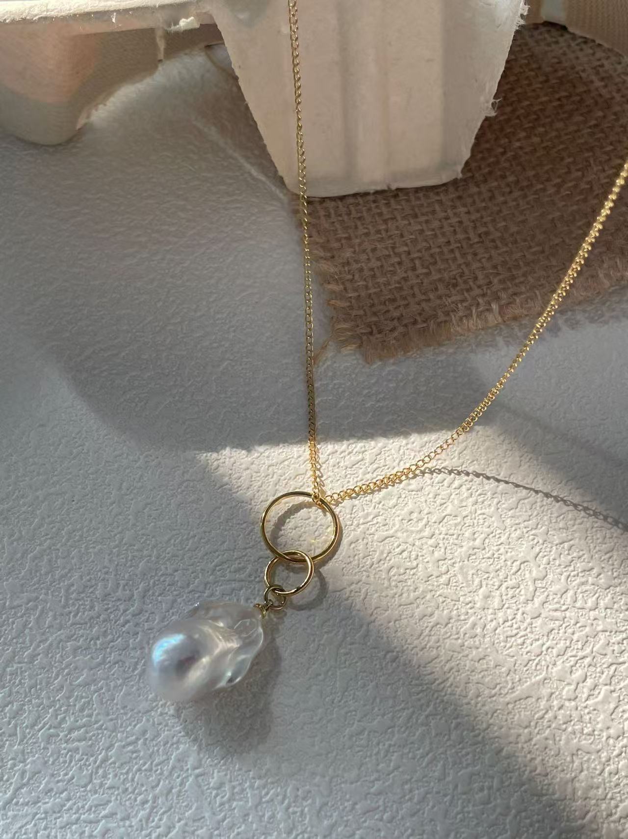 ‘Moonlight and Planetary Rings’ Warm White Baroque Pendant