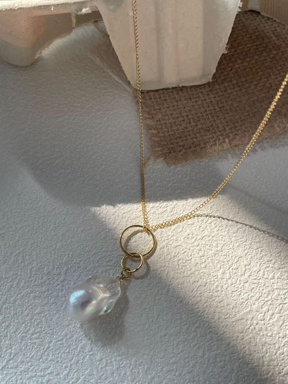 ‘Moonlight and Planetary Rings’ Warm White Baroque Pendant