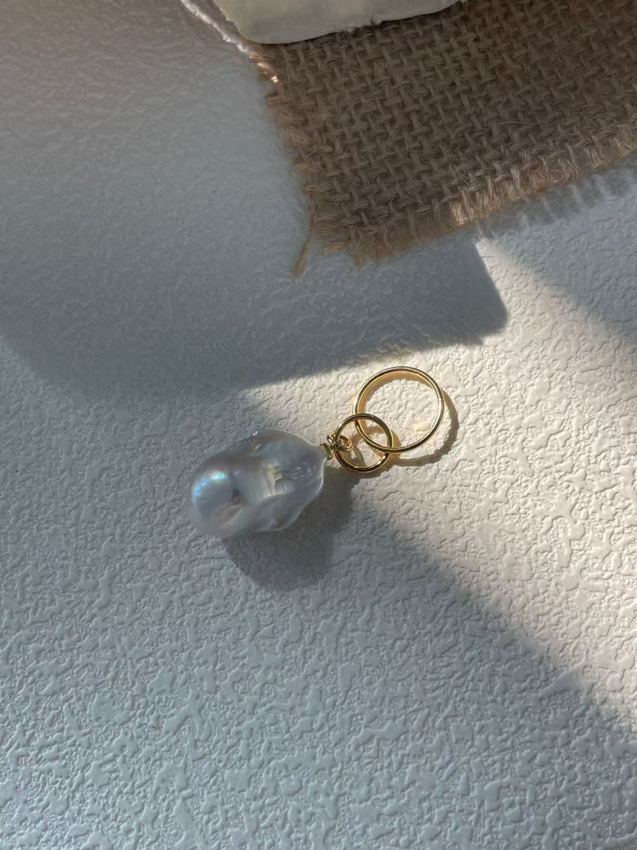 ‘Moonlight and Planetary Rings’ Warm White Baroque Pendant