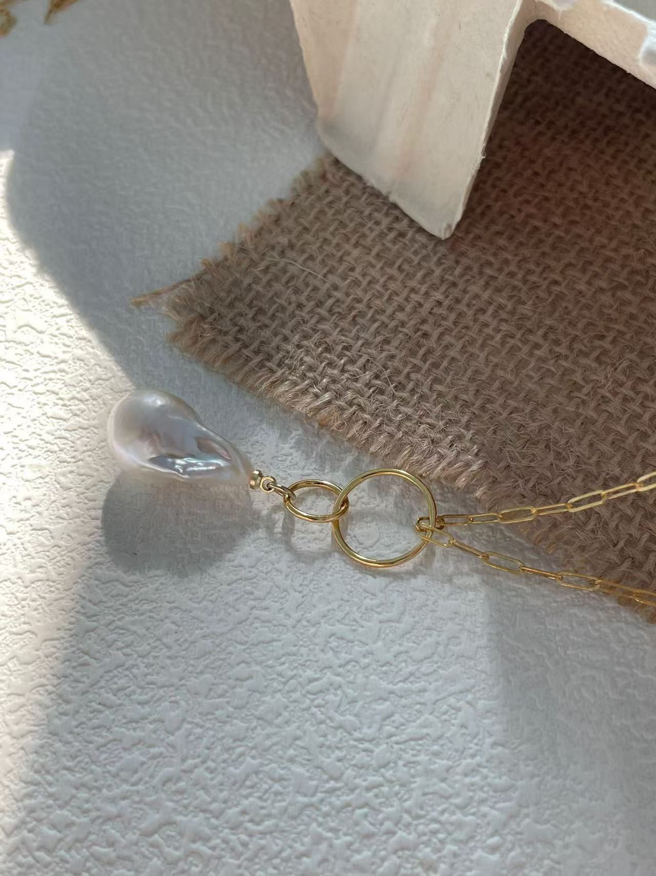 ‘Moonlight and Planetary Rings’ Warm White Baroque Pendant