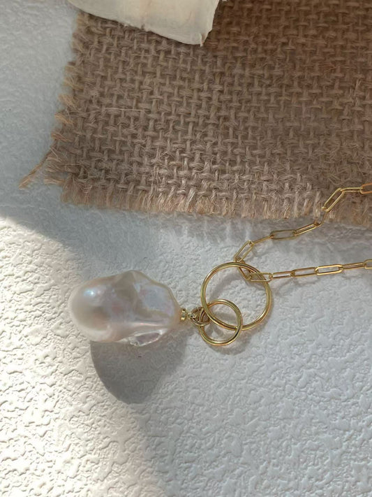 ‘Moonlight and Planetary Rings’ Warm White Baroque Pendant