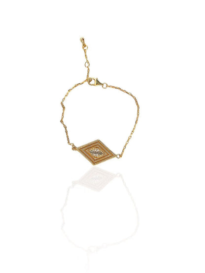Golden ‘Greek Eyes’ Bracelet, Earrings and Necklace Set