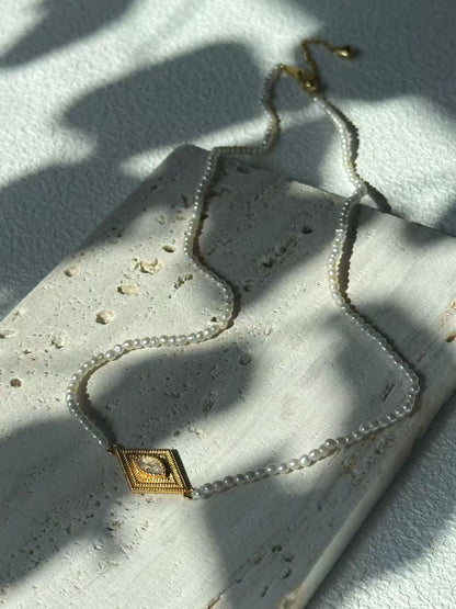 Golden ‘Greek Eyes’ Bracelet, Earrings and Necklace Set