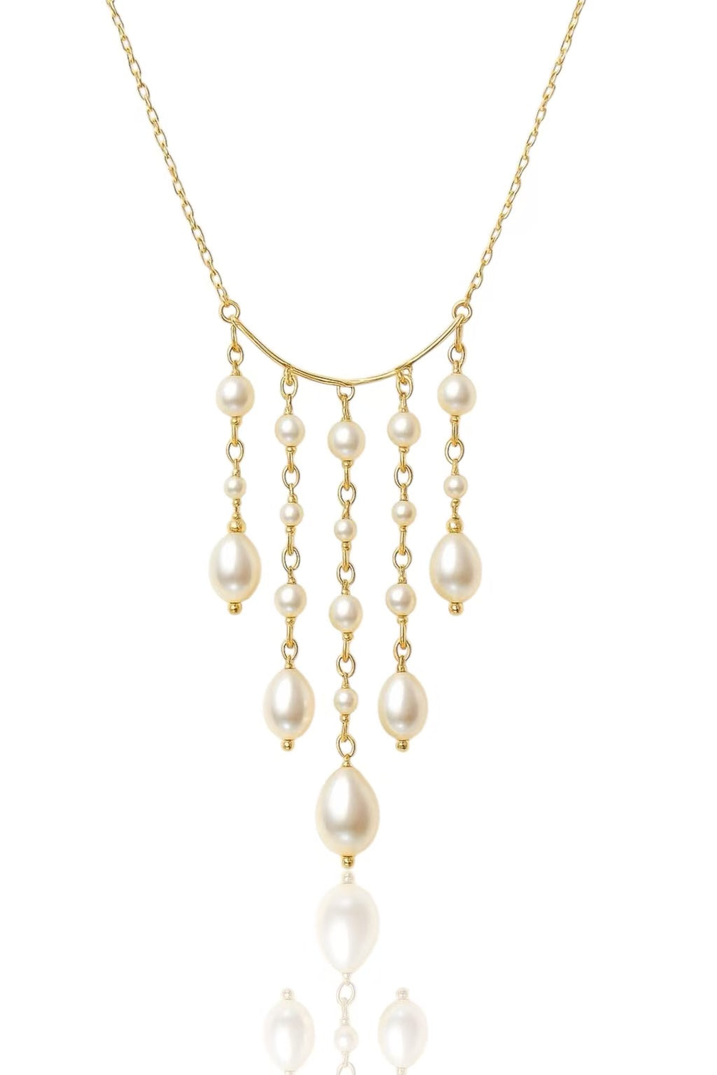 Fairy tassel hand-woven mirror-luster freshwater pearl necklace