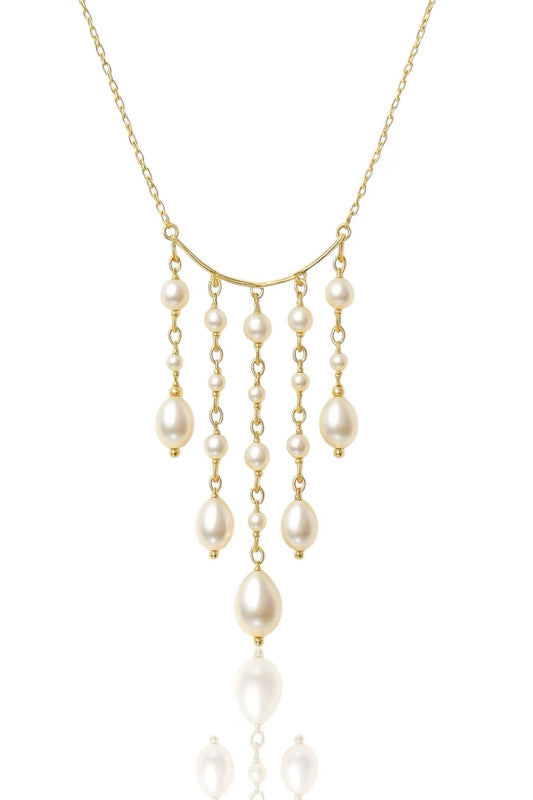 Fairy tassel hand-woven mirror-luster freshwater pearl necklace