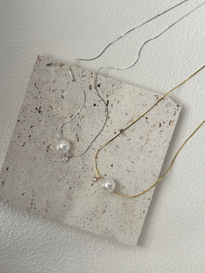 Seawater Round Pearl Diamond Necklace